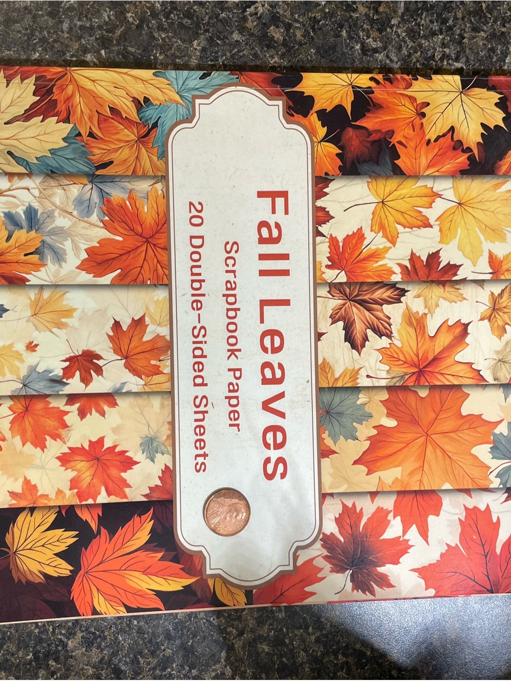 Used Book of Fall Leaves Scrapbook Paper - Autumn Leaf Pattern (13 pages left)